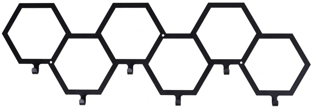 Nástenný vešiak Hex čierny