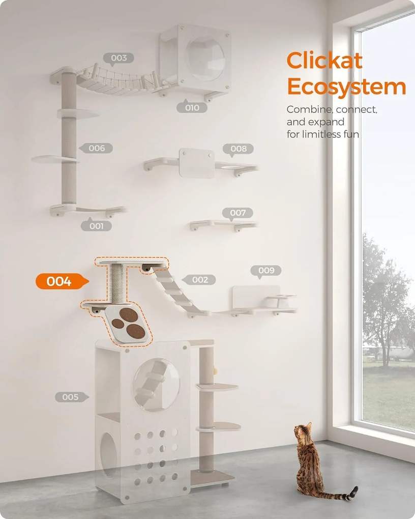 Kolekcia Feandrea Clickat – č. 004 Mačacie schody, rozšíriteľné, hnedá farba