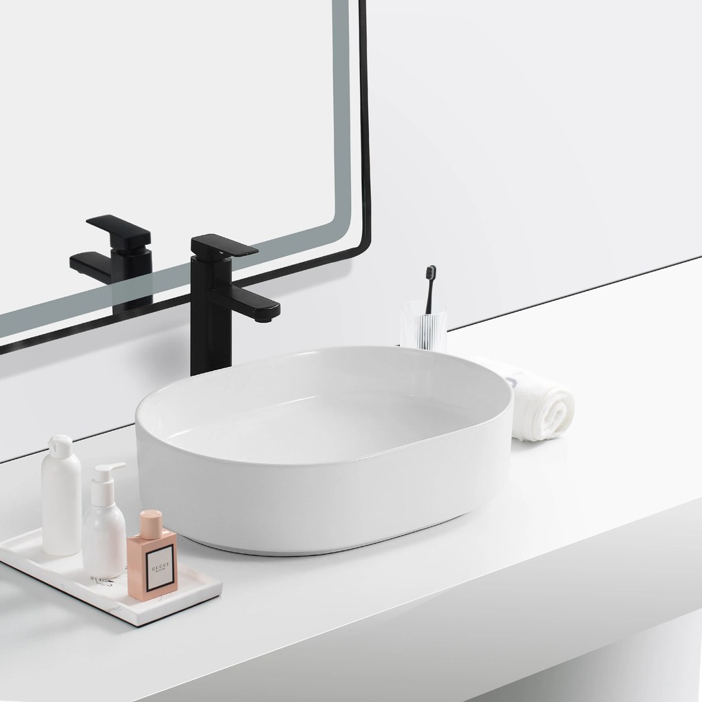 Erga Lakelyn, umývadlo na dosku 600x370x135 mm, biela lesklá, ERG-V03-9720B-WH