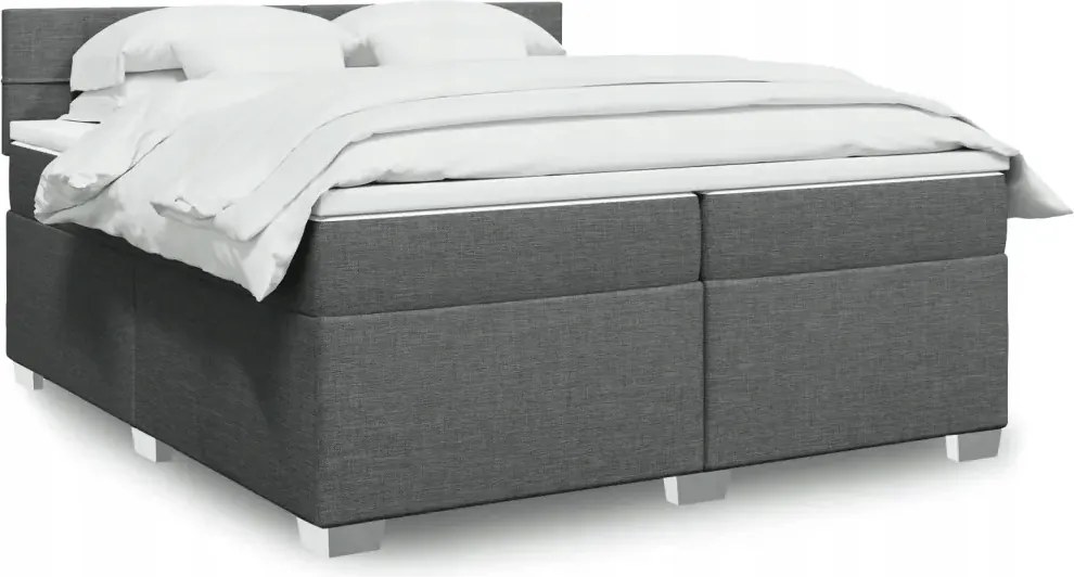 vidaXL Boxspring posteľ s matracom tmavosivá 200x200 cm látka