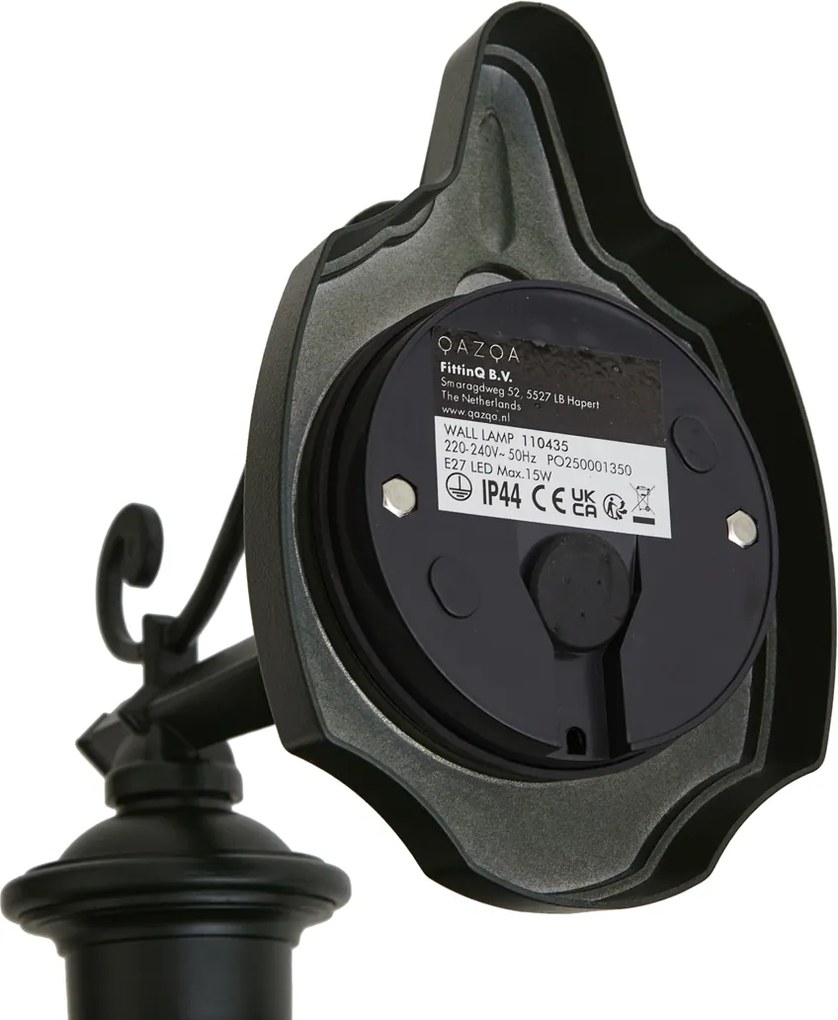 Klasické vonkajšie nástenné svietidlo tmavozelené s čírym sklom IP44 - Genoa