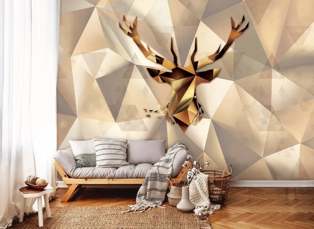 Fototapeta - Jeleň - zlatý (152,5x104 cm)