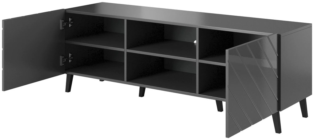 Cama Sivý TV stolík Abeto 2D