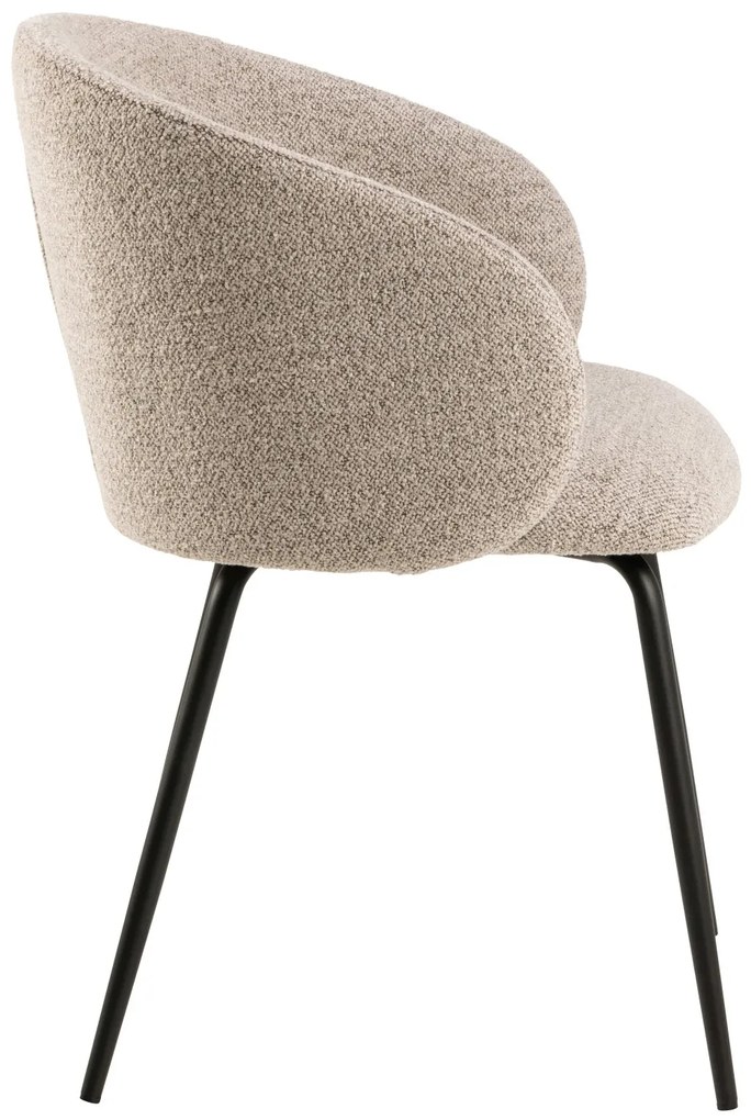 CLARA Béžová Latte (látka Monza 60)/čierne nohy – MODERNÁ ČALÚNENÁ  KRESLOVÁ STOLIČKA DO OBÝVAČKY/JEDÁLNE/KANCELÁRIE LOFT