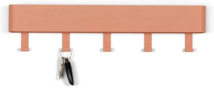 Kovový nástenný vešiak v lososovej farbe s poličkou Dax Play – Spinder Design
