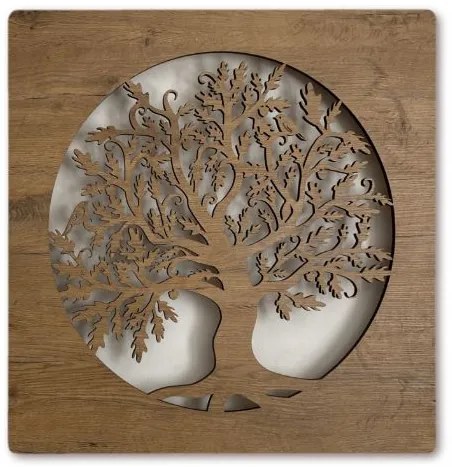 Svietiaci obraz na stenu Strom v kruhu na batériu