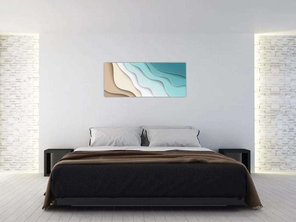 Abstraktný obraz morského pobrežia (120x50 cm)