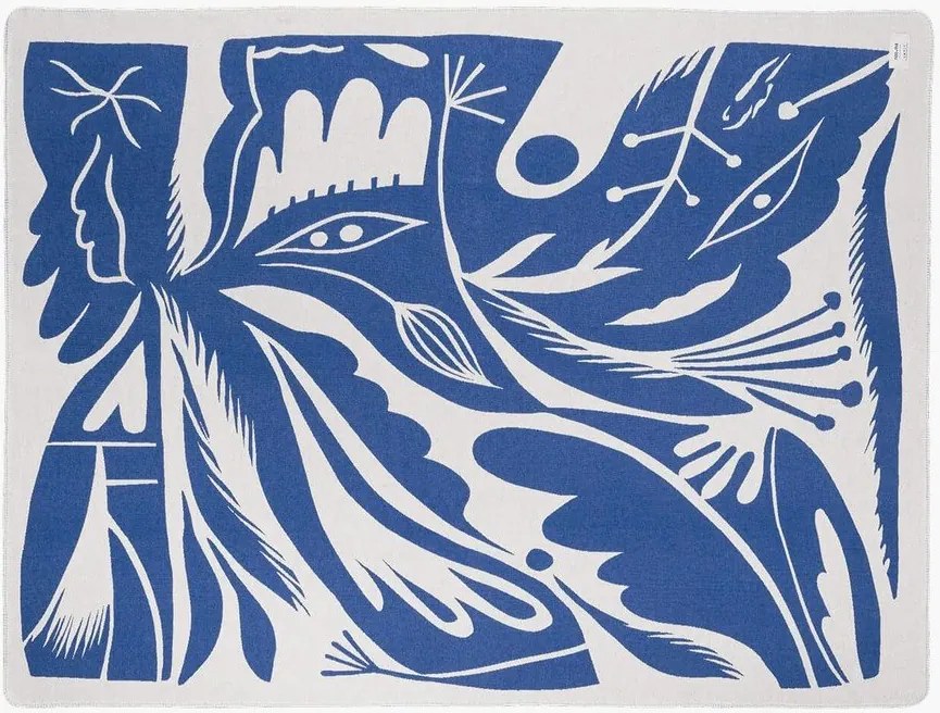 Modrá deka 165x200 cm Lino – noo.ma