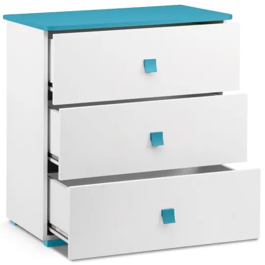 Komoda PABIS 87x83 cm biela/modrá