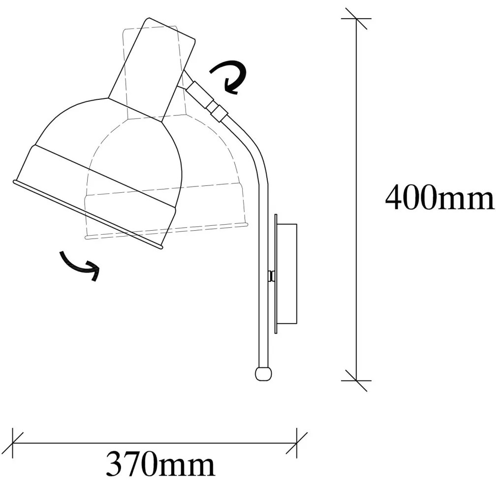 Nástenná lampa Berceste VI čierna