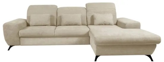 Rozkladacia rohová čalúnená sedacia súprava s úložným priestorom v tvare L ALTA pravá béžová