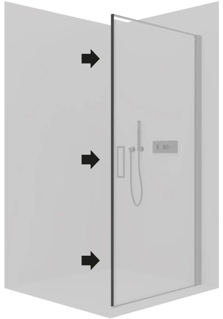 Cerano Porte, stenový profil 190 cm pre inštaláciu do niky pre dvere a zásteny Porte L/P, čierna matná, CER-CER-476318