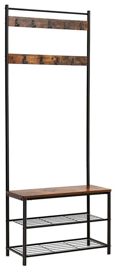 Stojanový vešiak NAVOR hnedý/čierny