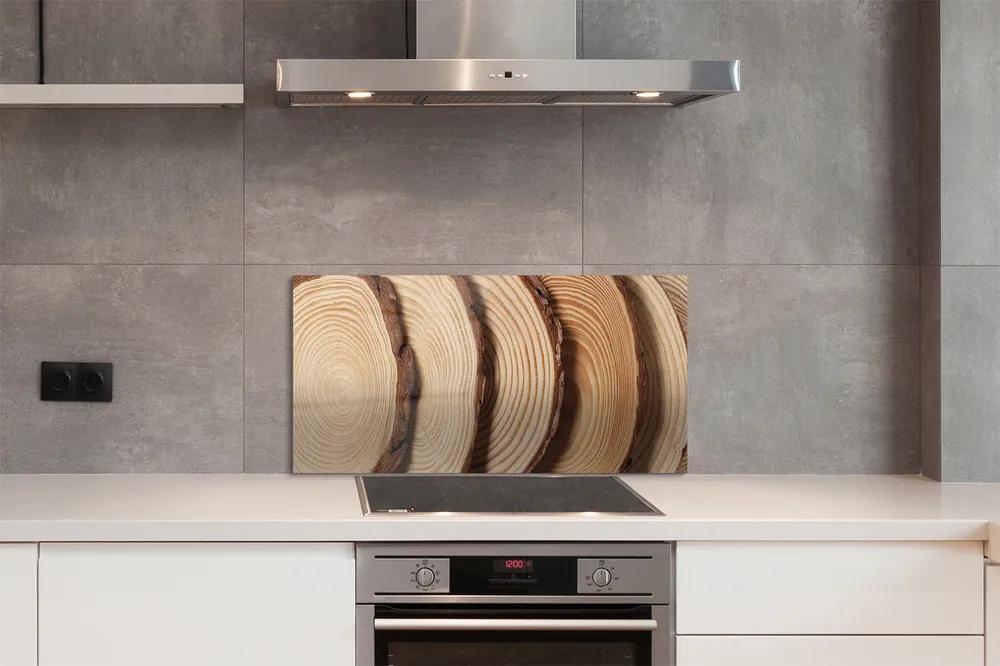 Sklenený obklad do kuchyne plátky obilia dreva 100x50 cm