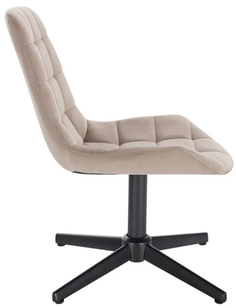 LuxuryForm DESIGN Stolička PARIS VELUR na čiernom kríži - latte
