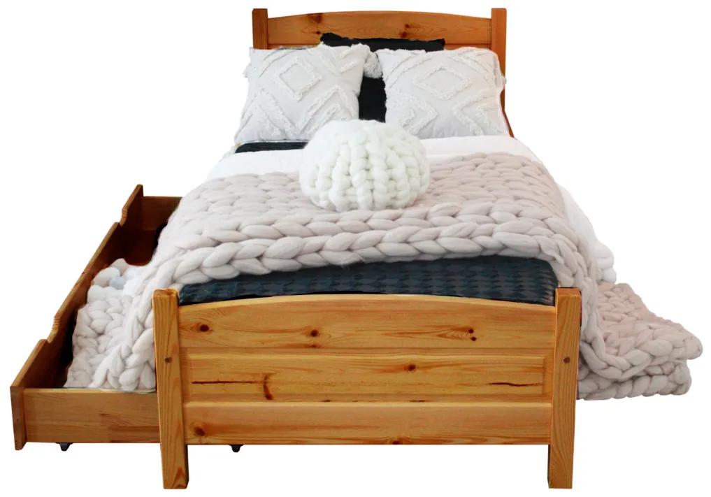 Vyvýšená posteľ ANGEL + matrac + rošt, 90x200 cm, jelša-lak