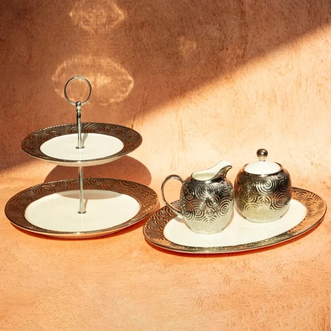 Podnos ALTEA 02 biely / strieborný