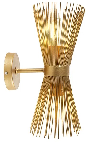 Art Deco nástenná lampa zlatá 2-svetlo - Broom