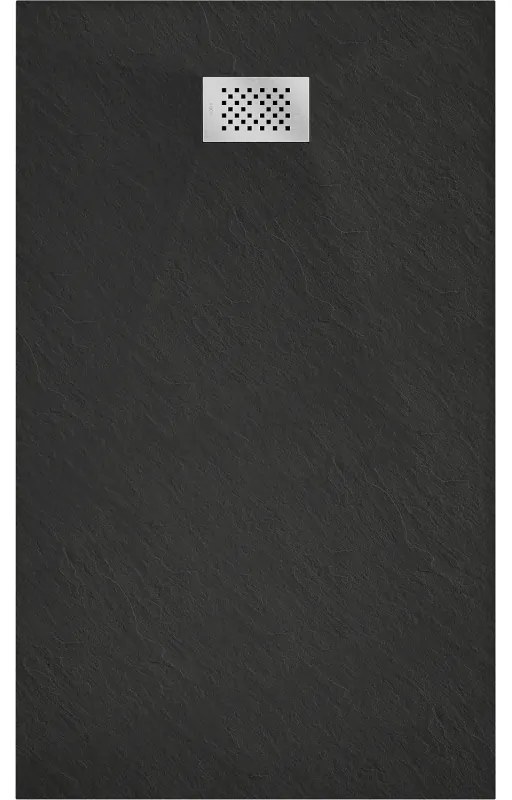 Mexen Hugo, obdĺžniková sprchová vanička SMC 140 x 90 cm, čierna, oceľová krytka, 42709014-X