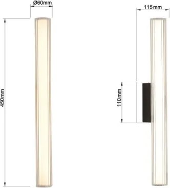 LED Kúpeľňové osvetlenie zrkadla LINEA LED/8W/230V 3000/4000/6000K IP44 45 cm čierne