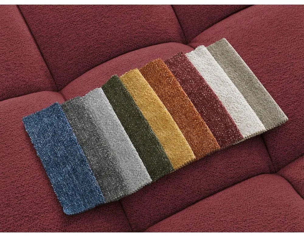 Vínovočervená ženilková rozkladacia/s úložným priestorom rohová pohovka (ľavý roh/do tvaru "U") Everest – Bobochic Paris