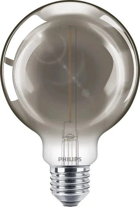 LED žiarovka Globe E27 G93 2W = 11W 100lm 1800K Warm Filament Smoke PHILIPS