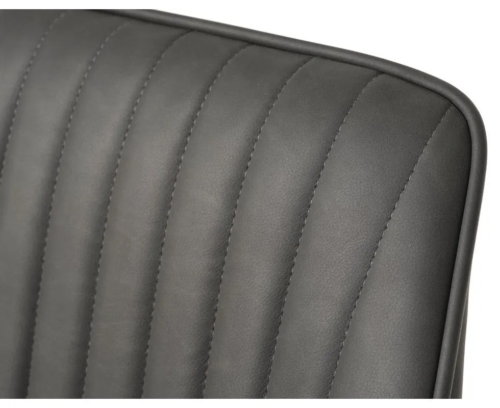 Tmavosivé čalúnené jedálenské kreslá v súprave s podrúčkami 2 ks Nolan Stripe – Unique Furniture