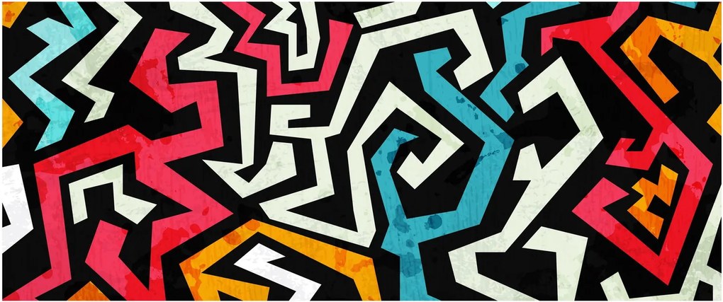 Obraz grafické abstrakcie (120x50 cm)