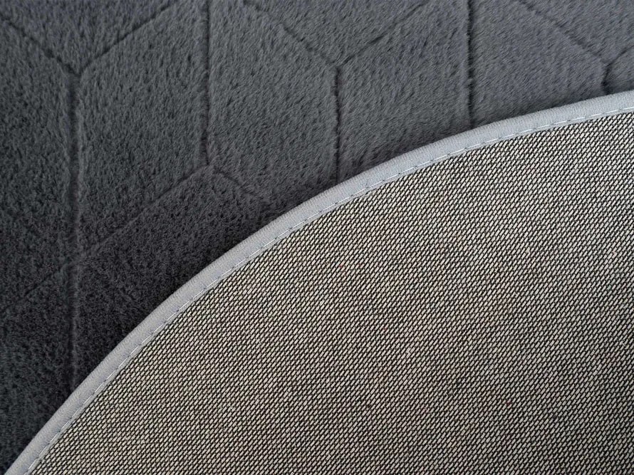 TZ Tmavosivý okrúhly koberec 3D Rabbit Rozmer: 120