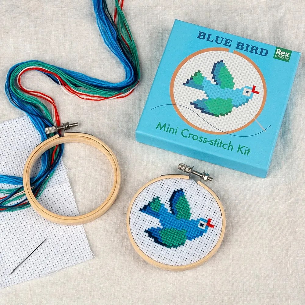 Kreatívna súprava Cross-stitch Kit Blue Bird – Rex London
