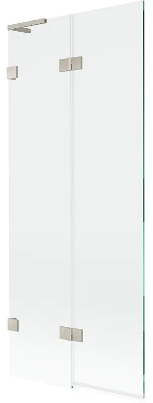 Mexen Lunar L, 2-krídlová vaňová zástena ľavá 80 x 150 cm, číre sklo, brúsená oceľ, 897L-080-100-97-00-L