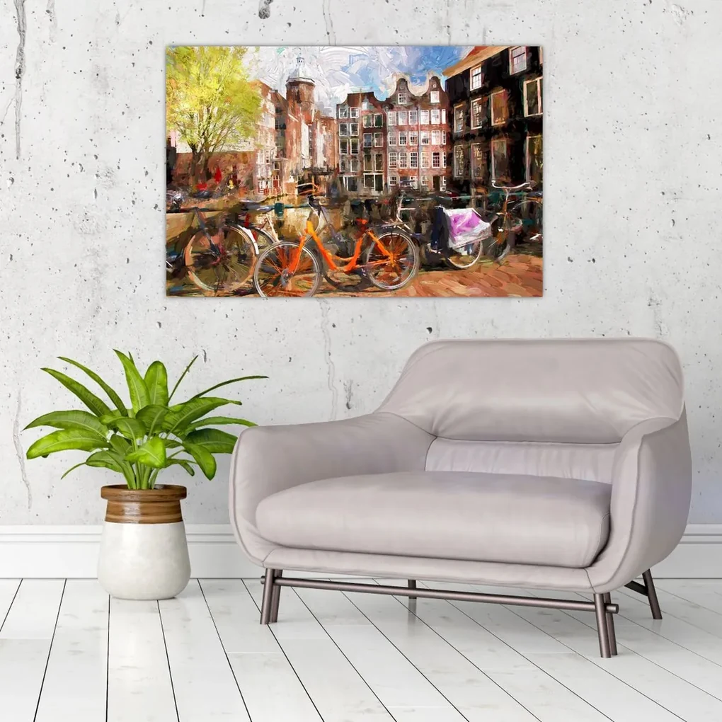 Obraz - Amsterdam, maľba (90x60 cm)