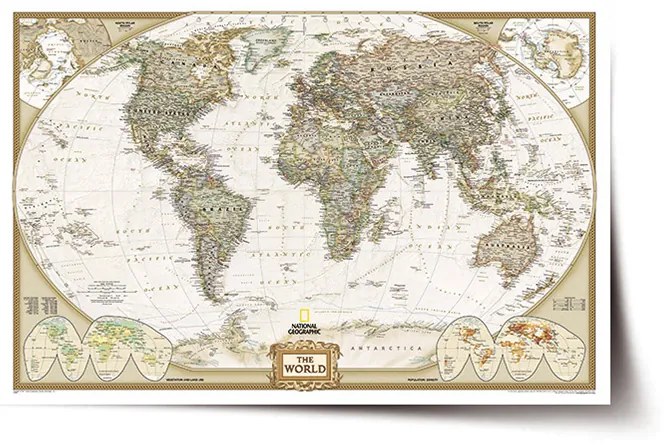 Sablio Plagát Mapa sveta - 90x60 cm