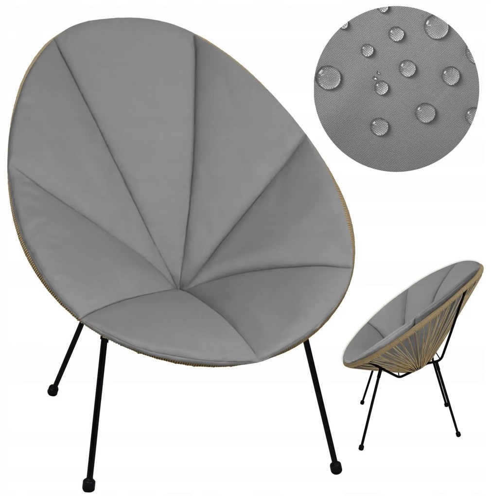 Podsedák do záhradného kresla 91x72 cm - šedý