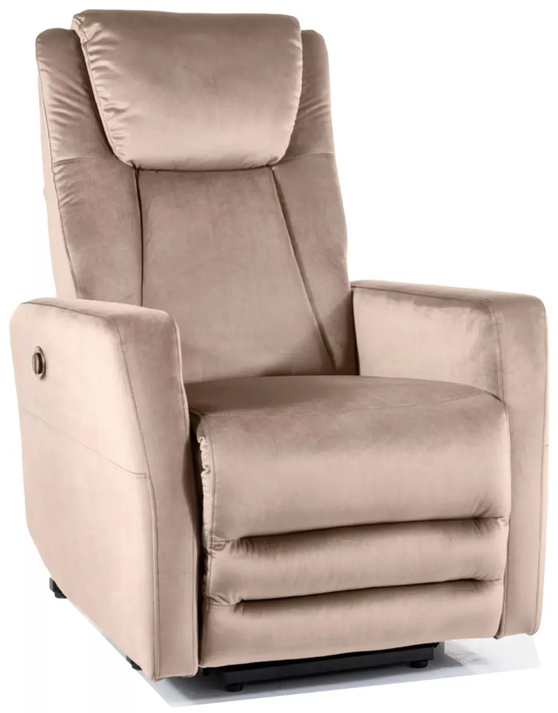 Elektrické polohovací křeslo Adonis Velvet tmavě béžové