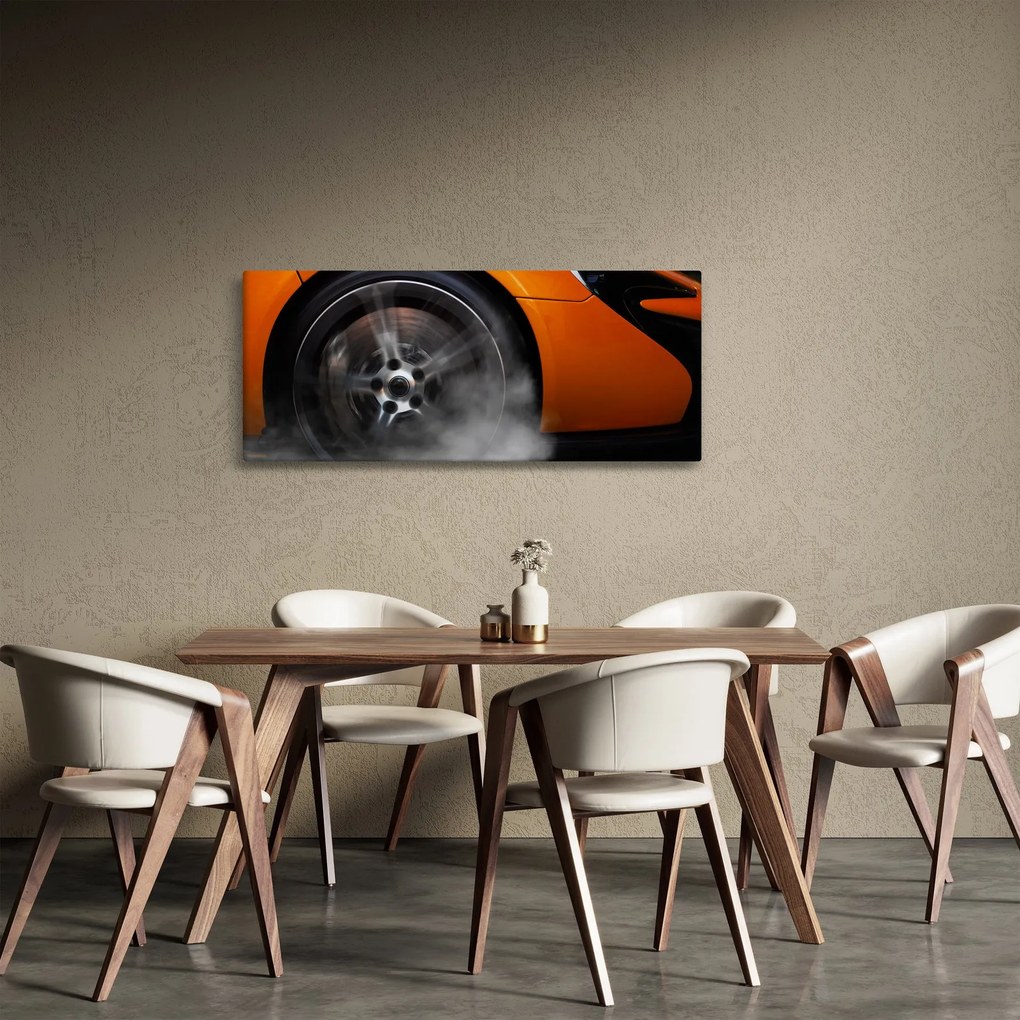 Obraz - Oranžový športiak (120x50 cm)
