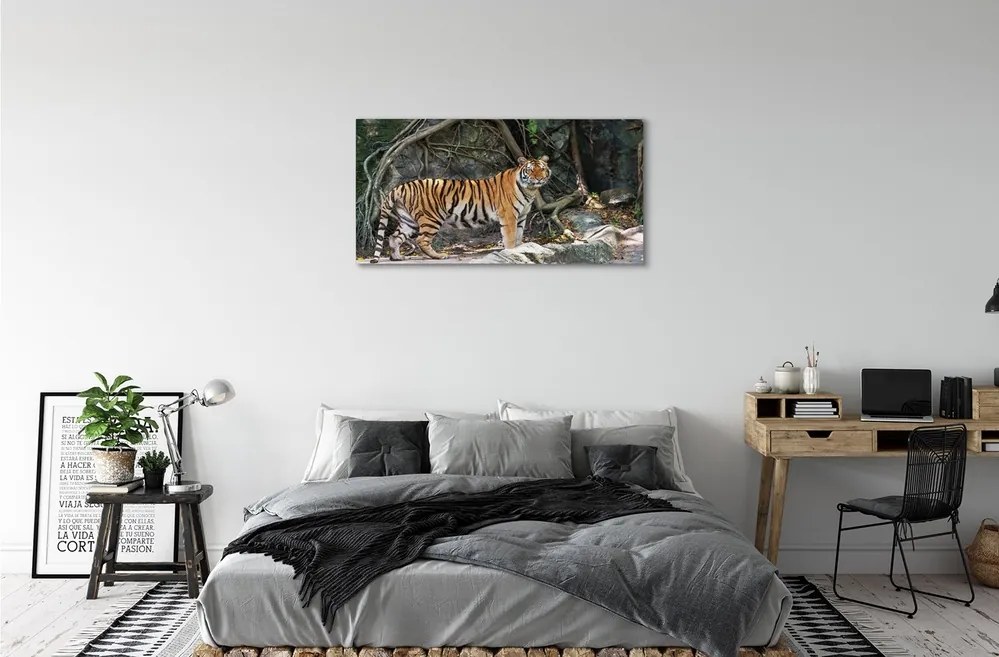 Obraz na plátne tiger džungle 120x60 cm
