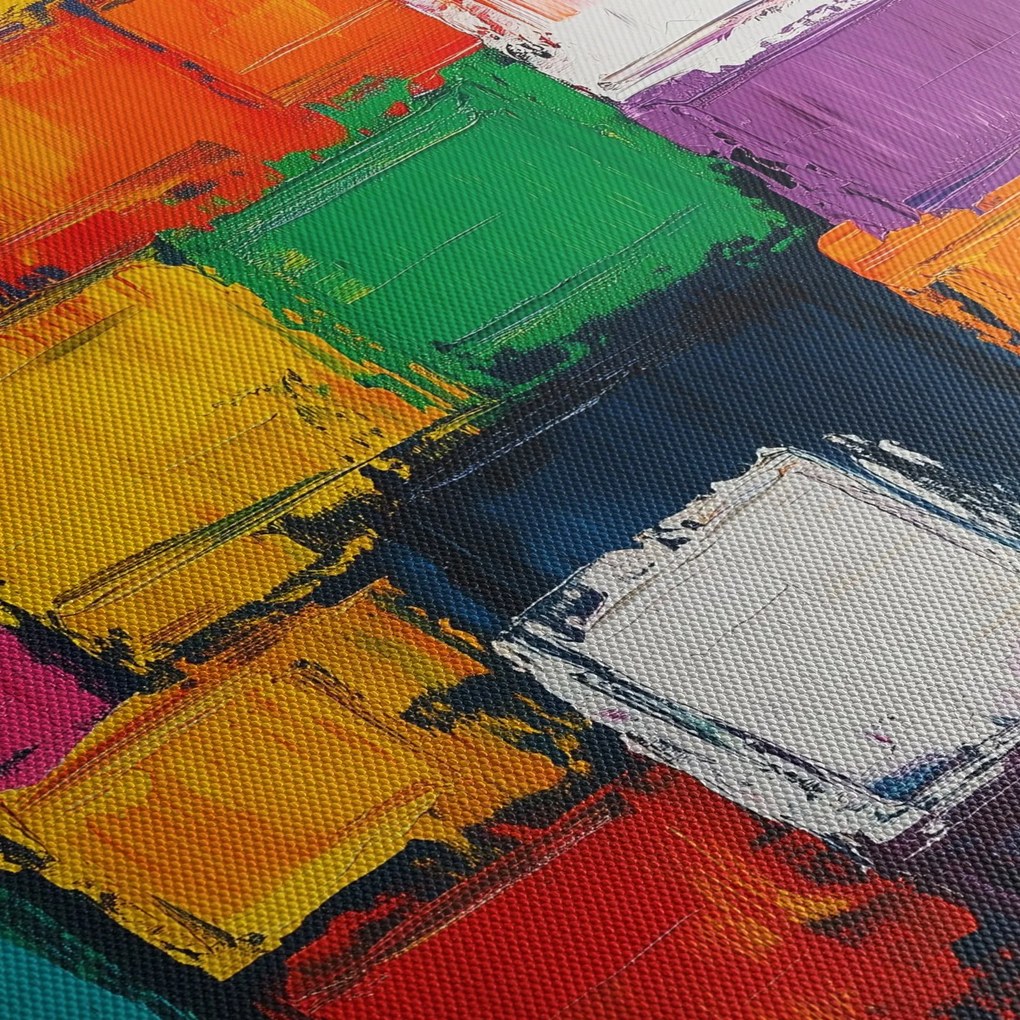 Obraz - Maľba farebných štvorcov (70x50 cm)