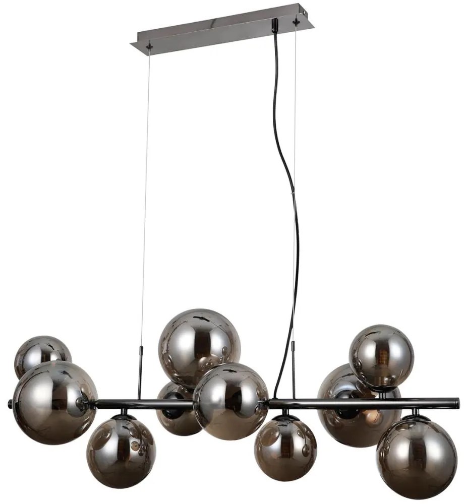 ITALUX PND-406007-10A-BCR - Luster na lanku CANELLO 10xG9/5W/230V čierna