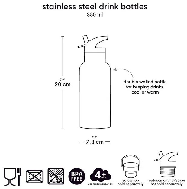 A Little Lovely Company - antikorová fľaša na pitie, 350 ml - zábava