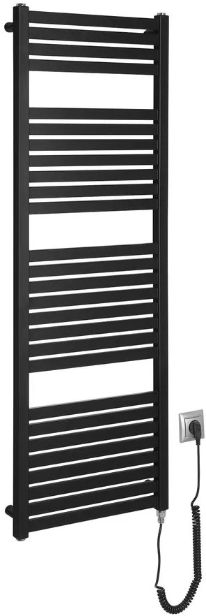 Aqualine Sapho, TONDI-E elektrické vykurovacie teleso, rovné, 450x1330 mm, 500W, čierna matná, DE476T