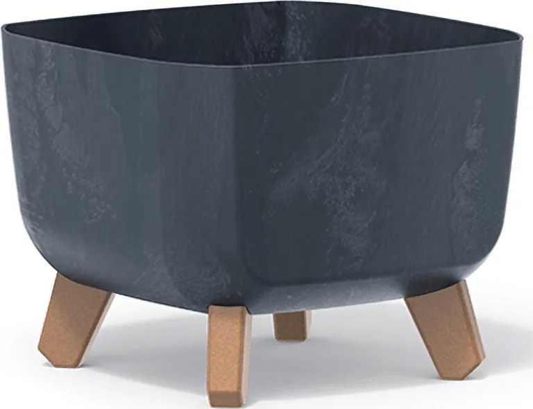 Plastový kvetináč na nožičkách DGQL240E 24 cm - antracit