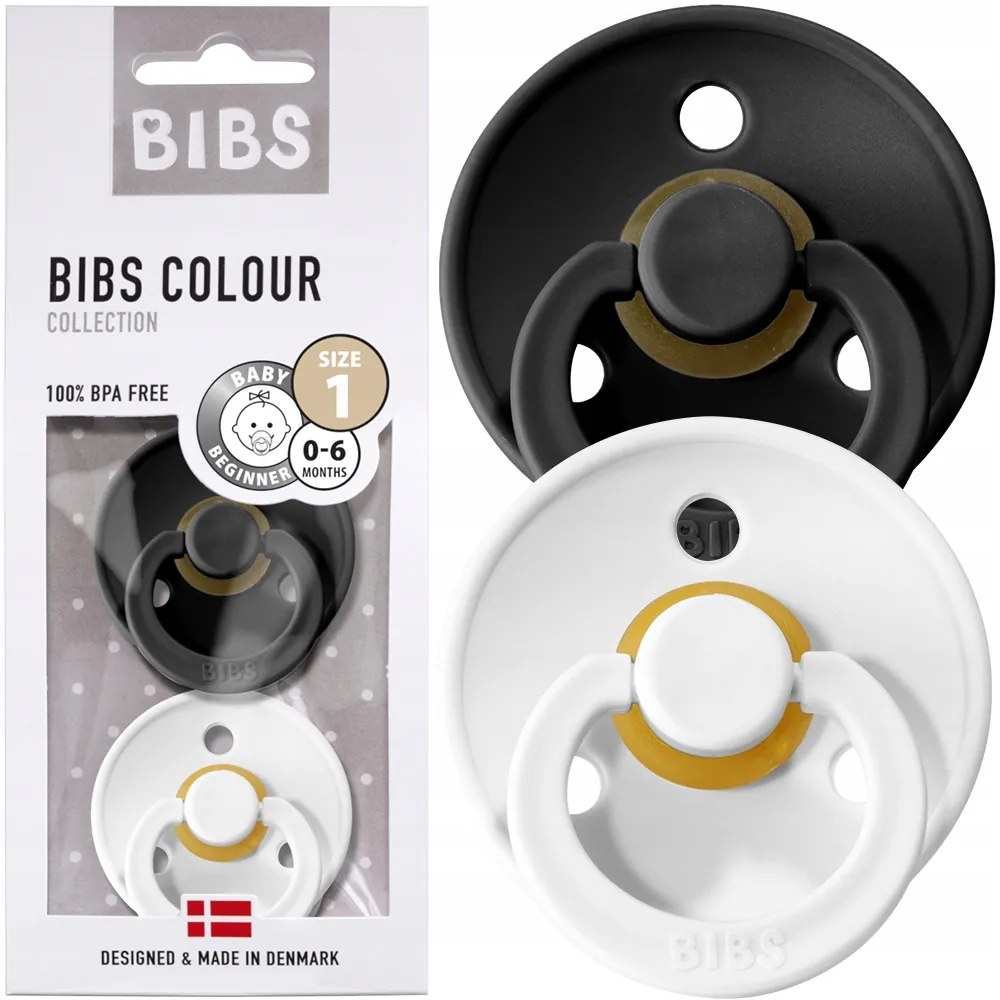 Kaučukové cumlíky BIBS Colour 0m+ 2ks Farba: čierna-horčicová