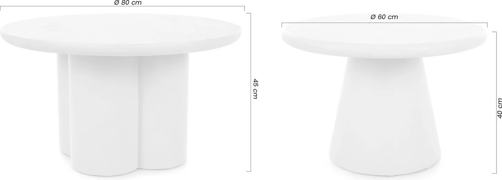 Súprava konferenčných stolíkov Clav 60 cm a Cylindus 80 cm - béžový