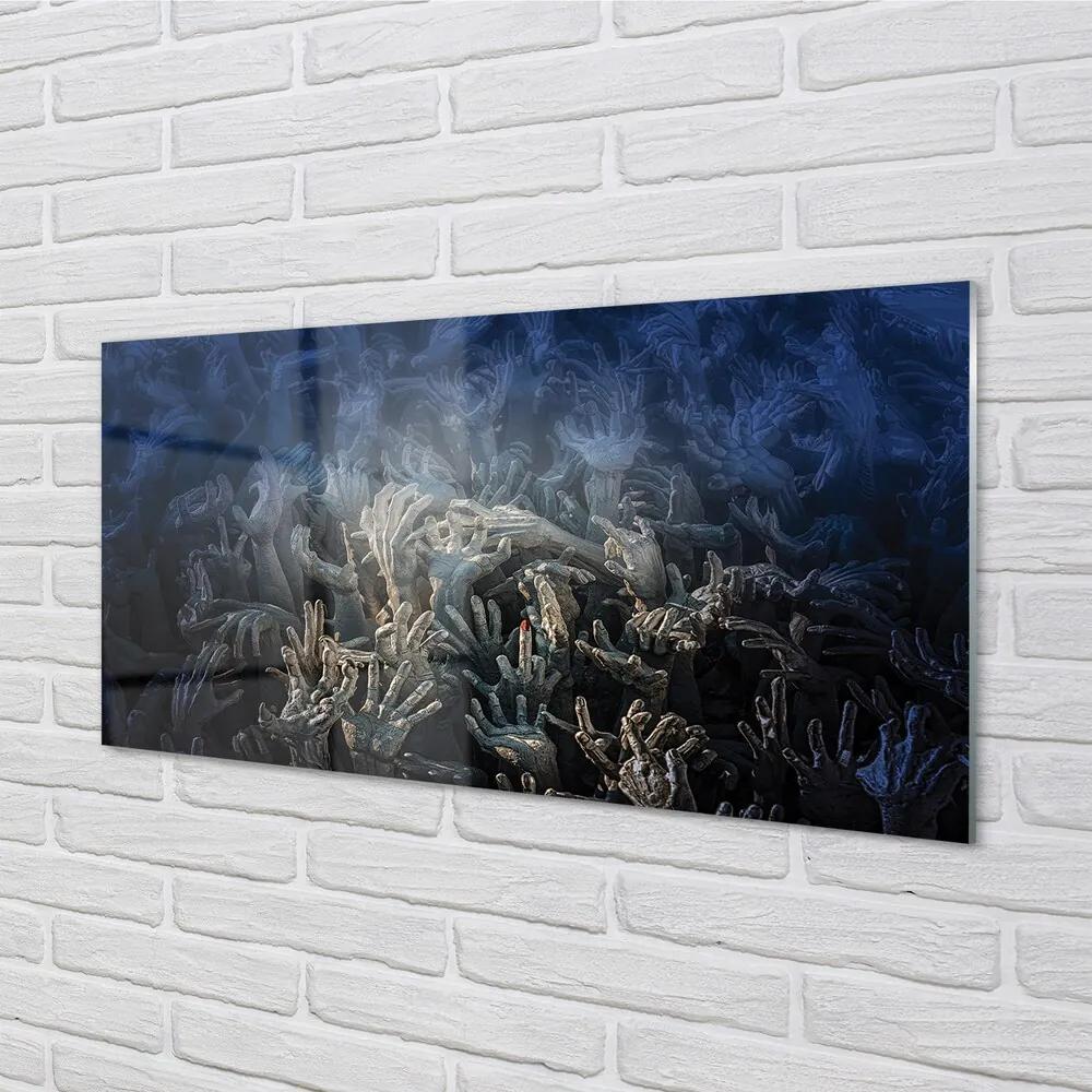 Sklenený obraz Hands modré svetlo 120x60 cm