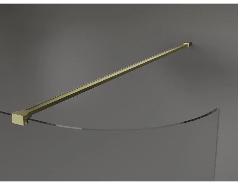 Mexen Kioto, sprchová zástena Walk-In 120 x 200 cm, 8mm číre sklo, zlatý matný profil, 800-120-101-55-06
