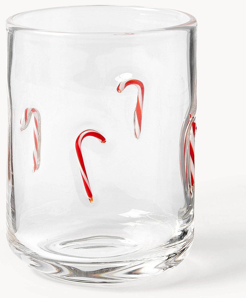 Ručne fúkané poháre Candy, 4 ks