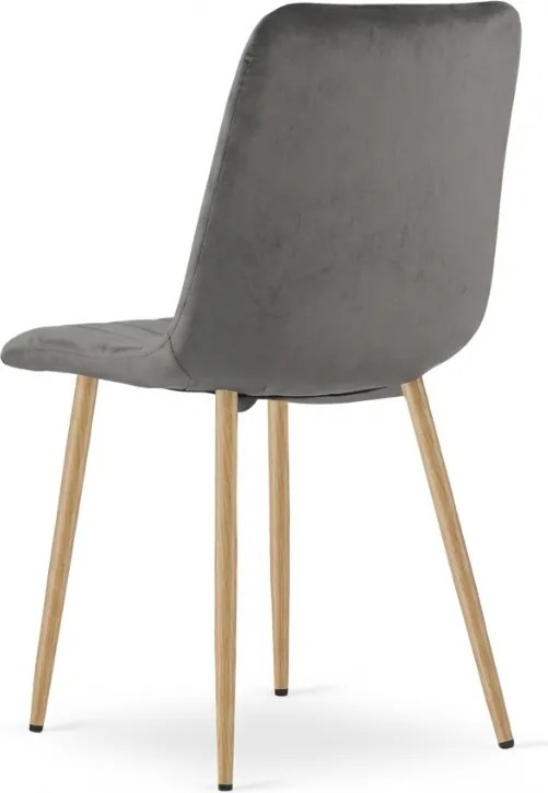 Sivá zamatová stolička LAVA PEWTER GREY