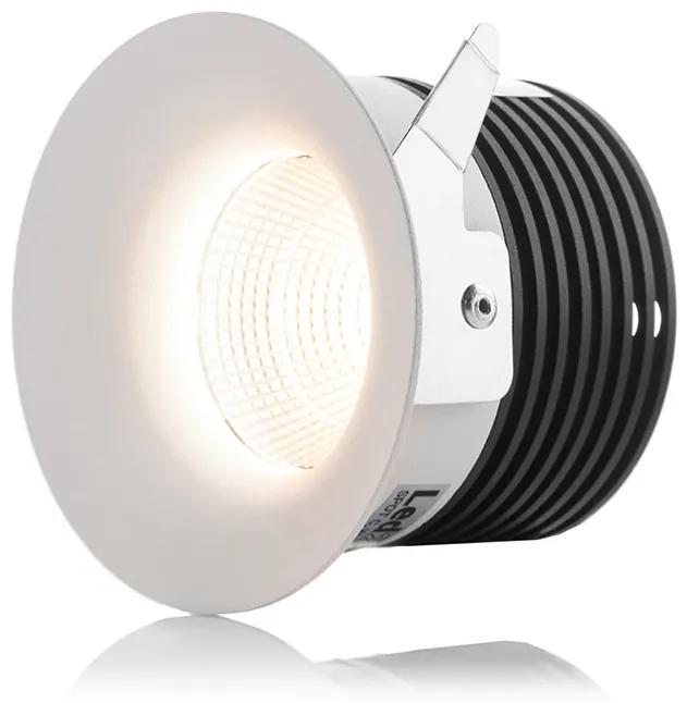 LED2 Kúpeľňové zápustné LED osvetlenie SPOT B, 9W, teplá biela, okrúhle, biele, IP44