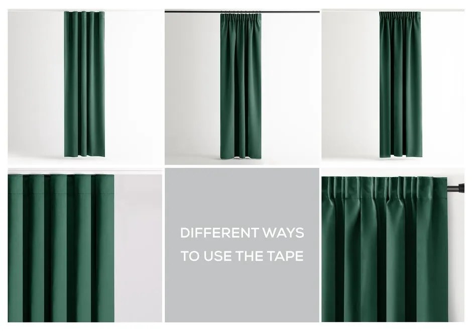 Tmavozelený zatemňovací termo záves 140x270 cm Pleat – Restilo